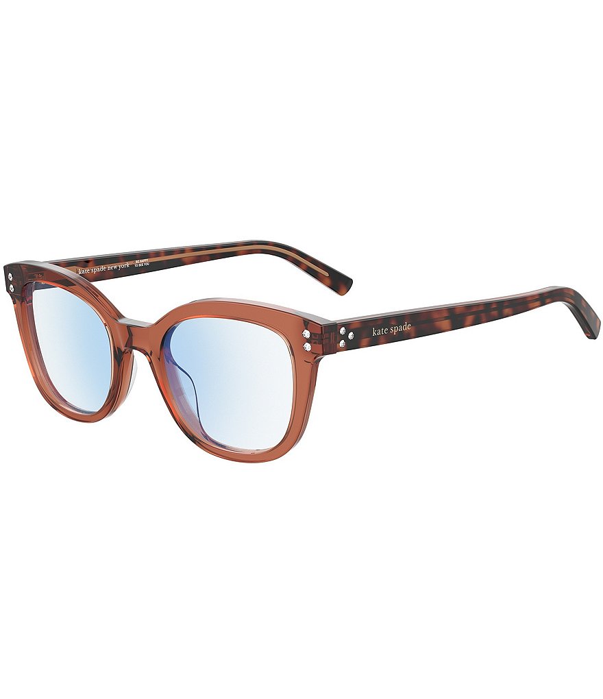 kate spade new york Women's Taneabb 48mm Tortoise Square Blue Light Reader Glasses Dillard's