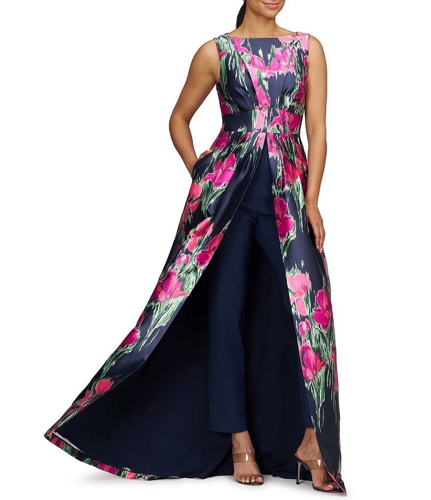 ホット商品 Boat Evelyn Unger Kay Neck Mikado Print Floral Sleeveless トップウォーター