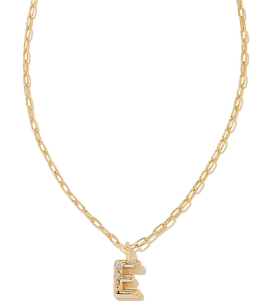 Kendra Scott Crystal Initial Gold Short Pendant Chain Necklace