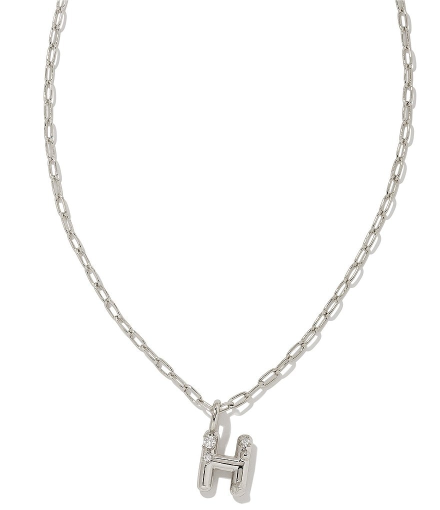 Letter H Inline Initial Necklace in Sterling Silver | Kendra Scott