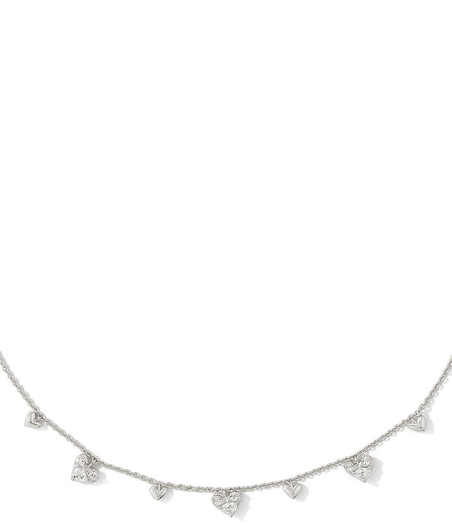 Haven Silver Heart Crystal Choker Necklace in White Crystal | Kendra Scott