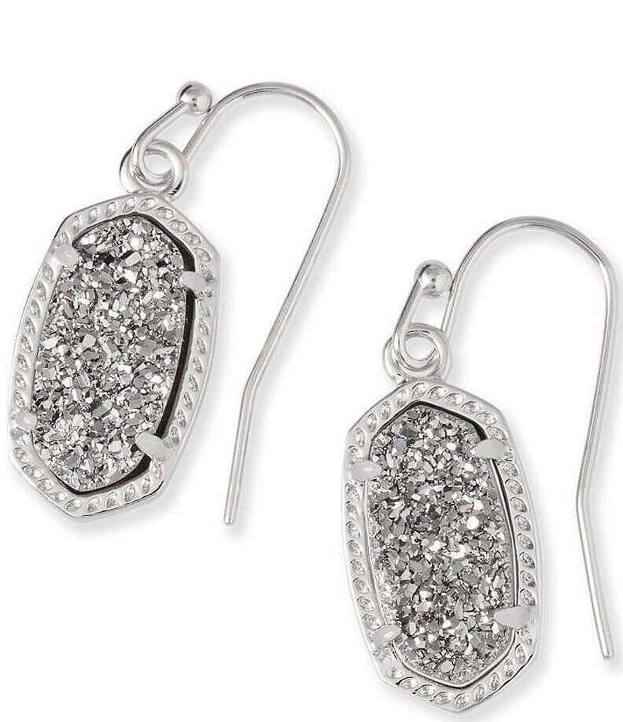 KENDRA SCOTT Lee rhodium silver Earrings in Ivory druzy sale