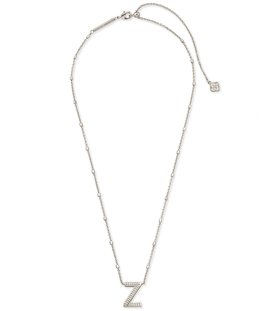 Luxury Swarovski Initial Letter Chain Necklace Silver Plated 
