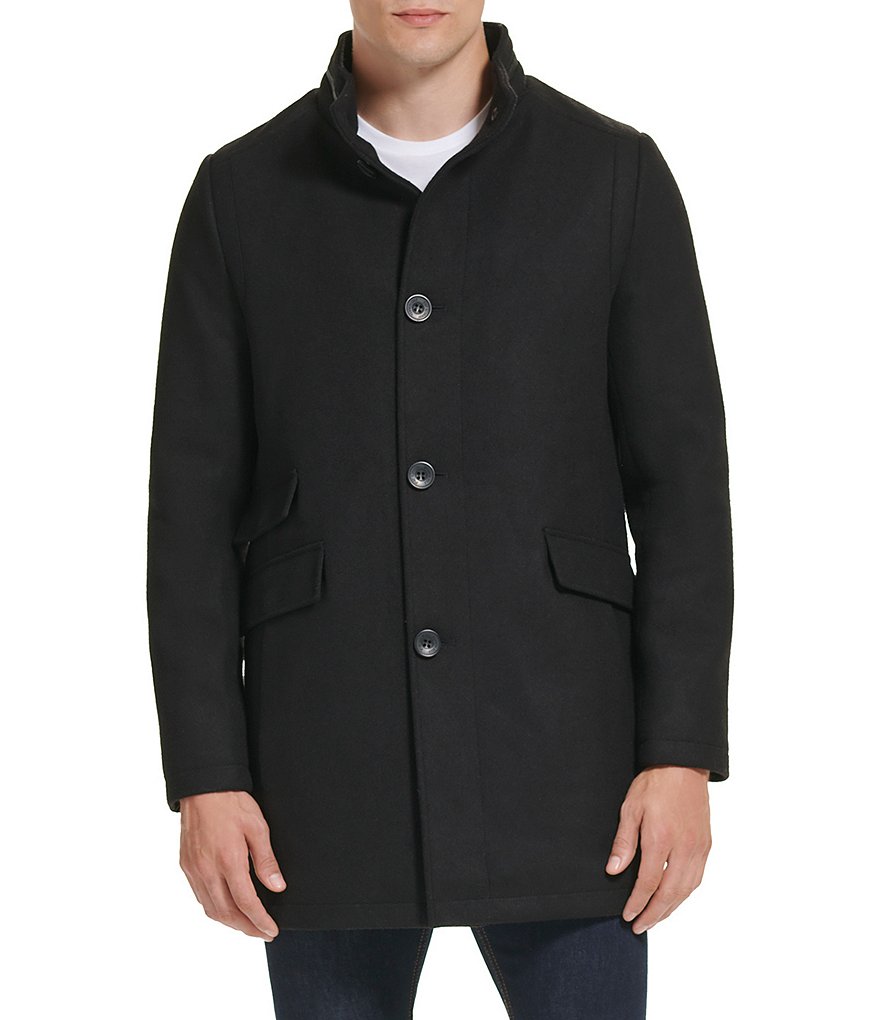 Kenneth Cole New York SB Stand Collar Zipper Detail Around Collar Coat ...