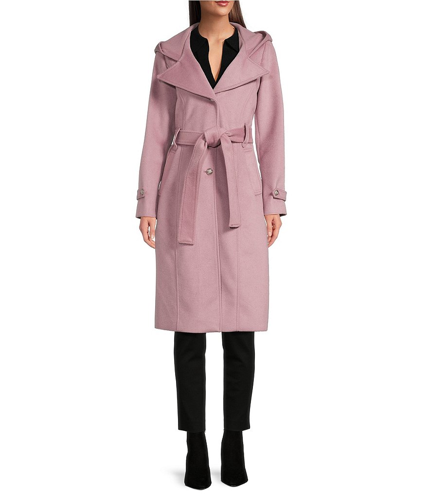 ジャケット・アウター Big Collar Belted Maxi Coat Tailored High Neck Belted Trench Coat | Karen Millen