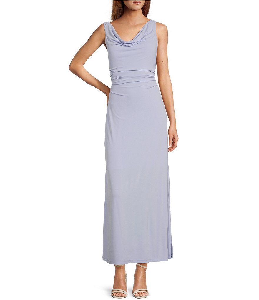 Kensie Stretch Cowl Neckline Sleeveless Maxi Dress