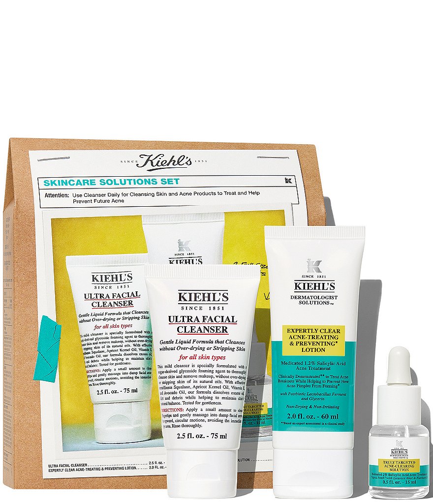 KIEHL'S 3点セット Kiehl's Stop The Shine Starter Set of 3 | Cleanser, Serum