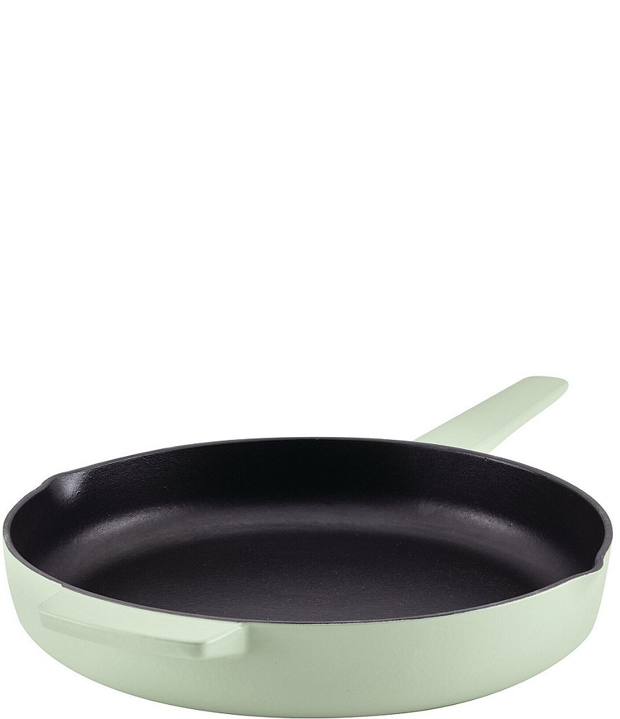 KitchenAid Enameled Cast Iron 12 Skillet with Helper Handle and Pour Spouts - Pistachio