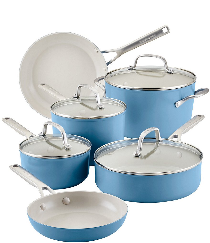 KitchenAid Hard Anodized Ceramic Nonstick 10Piece Cookware Pots and Pans Set Dillard's