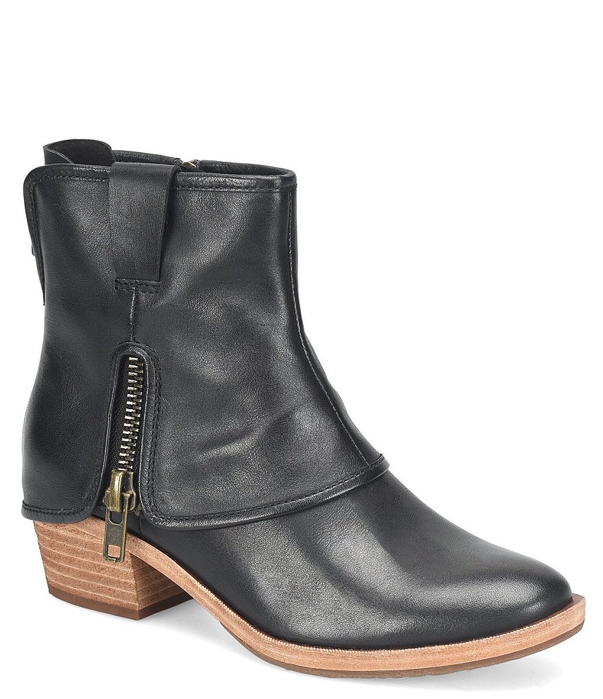 Kork Ease Kalista Leather Foldover Moto Booties Dillard s