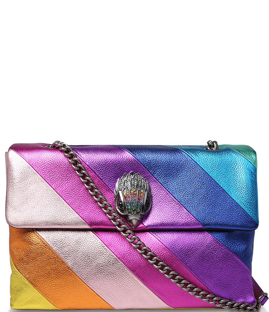 Kurt Geiger London Kensington Metallic Rainbow Stripe XXL Shoulder Bag ...