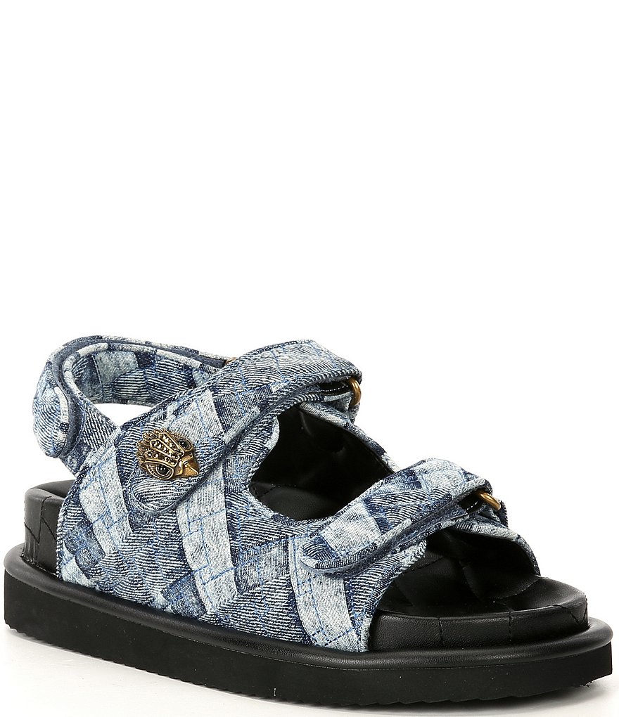 Kurt Geiger London Orson Denim Quilted Patchwork Platform Sandals ...