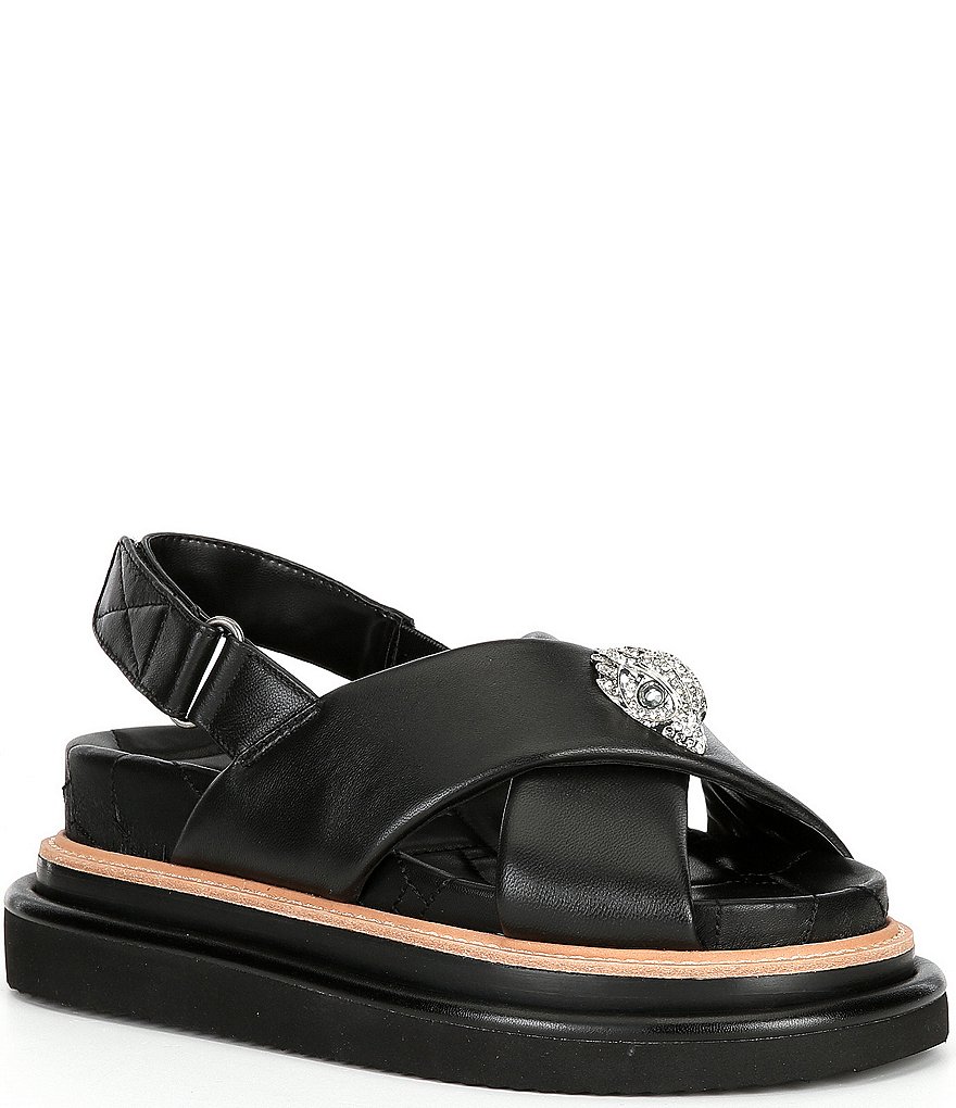 Kurt Geiger London Orson Leather Slingback Cross Strap