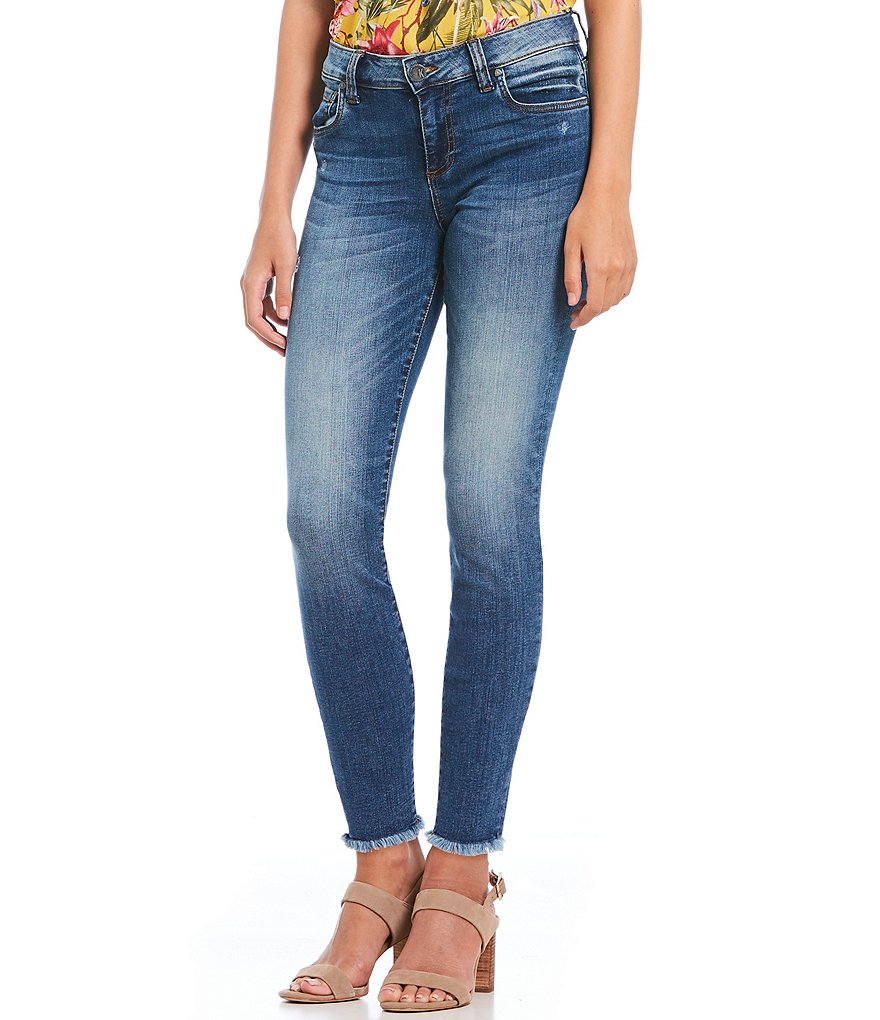 KUT from the Kloth Connie Ankle Frayed Hem Skinny Ankle Jeans | Dillard's