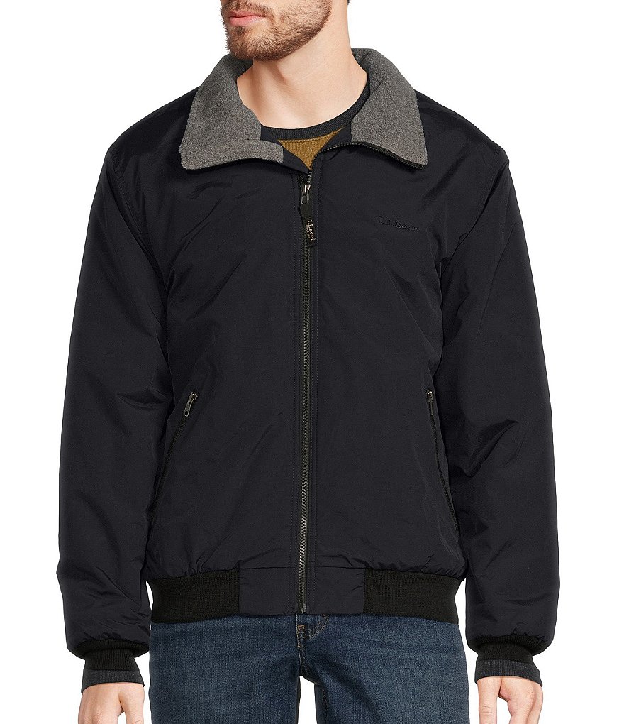 L.L.Bean Fleece-Lined Insulated Warm-Up Jacket, Mens, M, Black