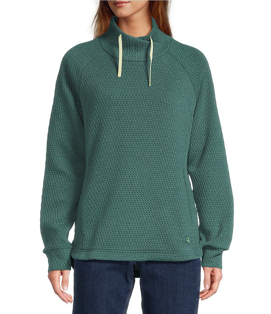 L.L.Bean Ridgeknit Crossneck Funnel Neck Long Sleeve Pullover