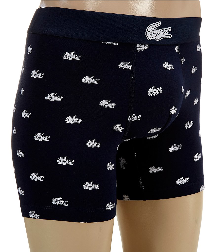 Lacoste Crocodile Printed 4#double; Inseam Boxer Briefs