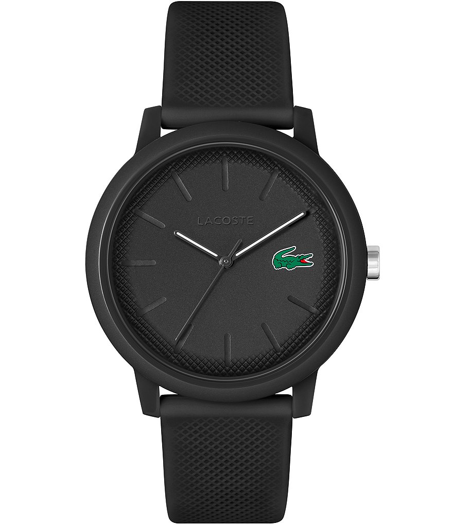 Lacoste Men\'s 12.12 Quartz Analog Black Silicone Watch | Dillard\'s
