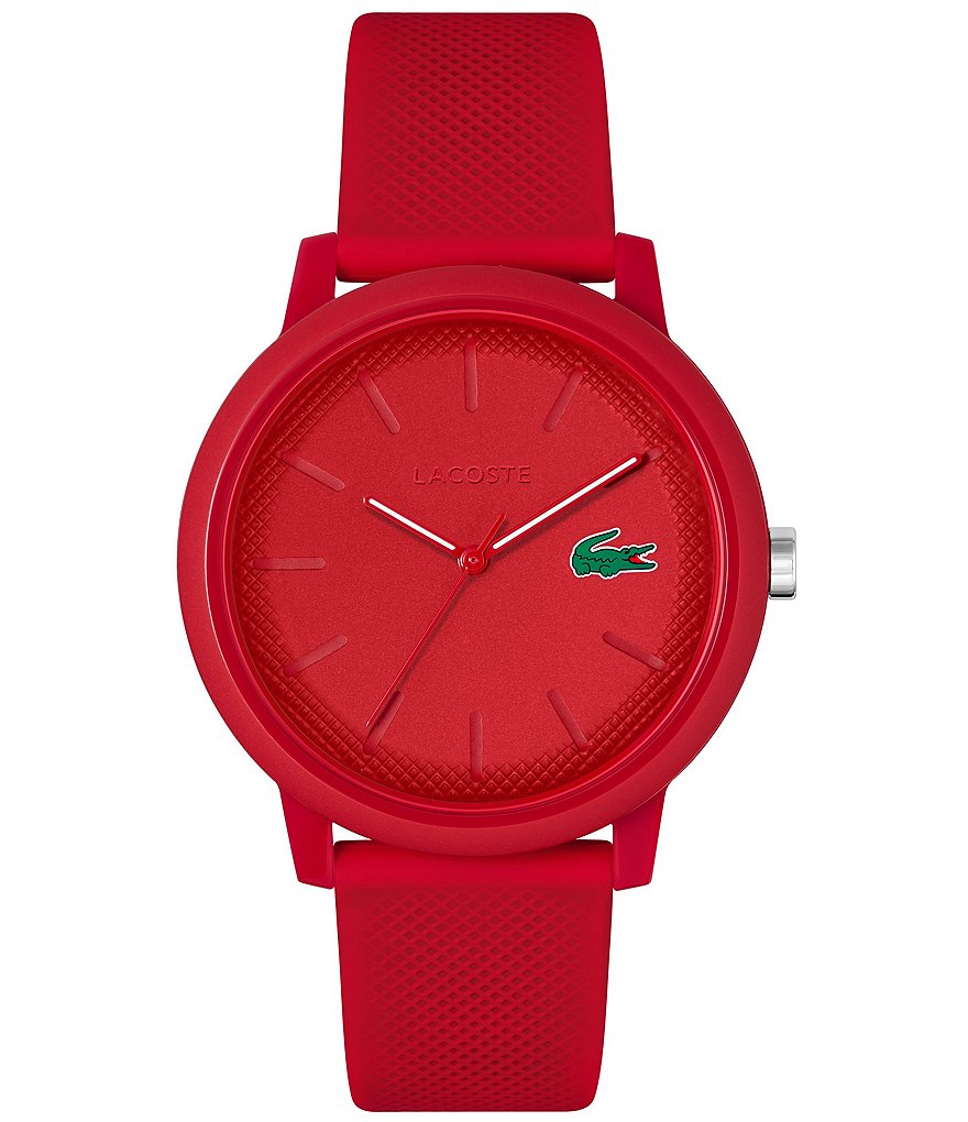 Lacoste Men\'s 12.12 Quartz Red Watch Silicone Dillard\'s Analog 
