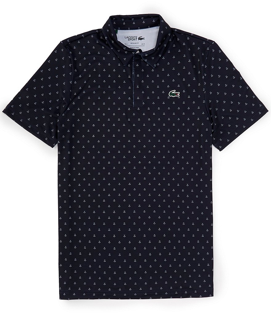 Lacoste Performance Stretch Printed Short Sleeve Polo Shirt