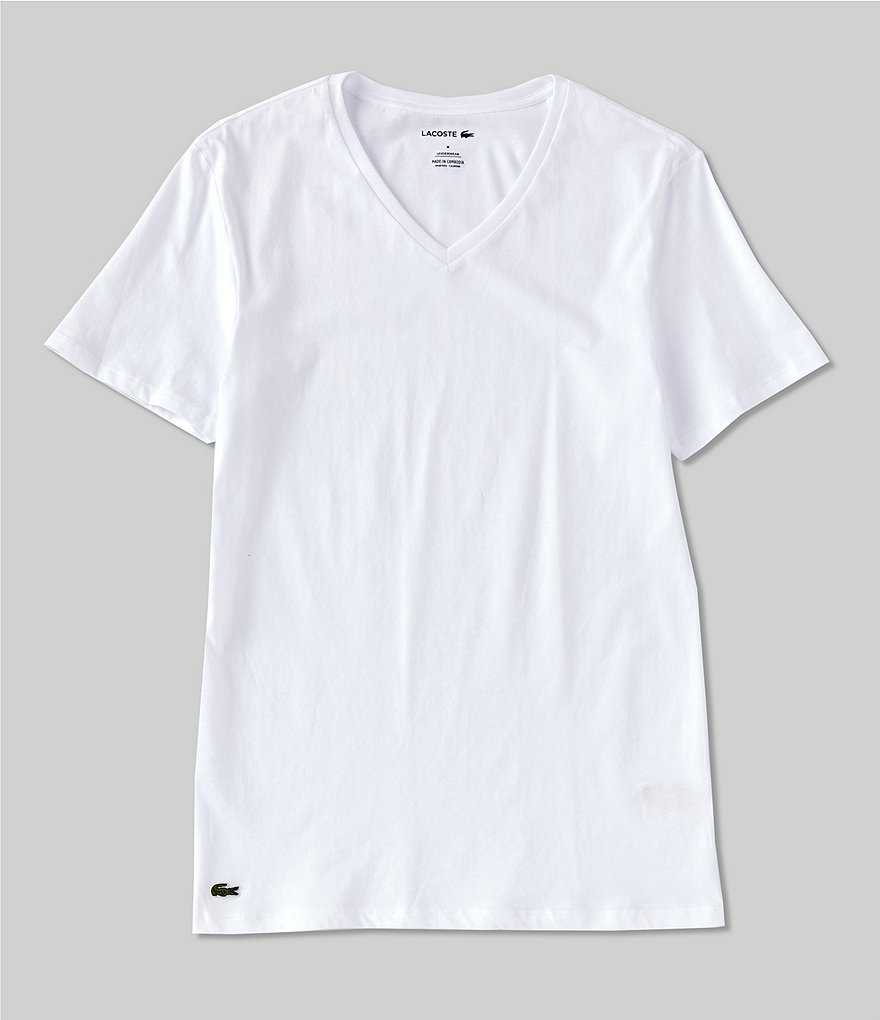 Lacoste Mens 3-Pack Essentials Cotton V-Neck T-Shirt RAM8801