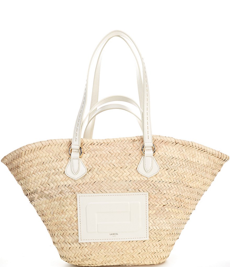 LANCEL Summer Large Snow Straw Basket Tote Bag | Dillard's