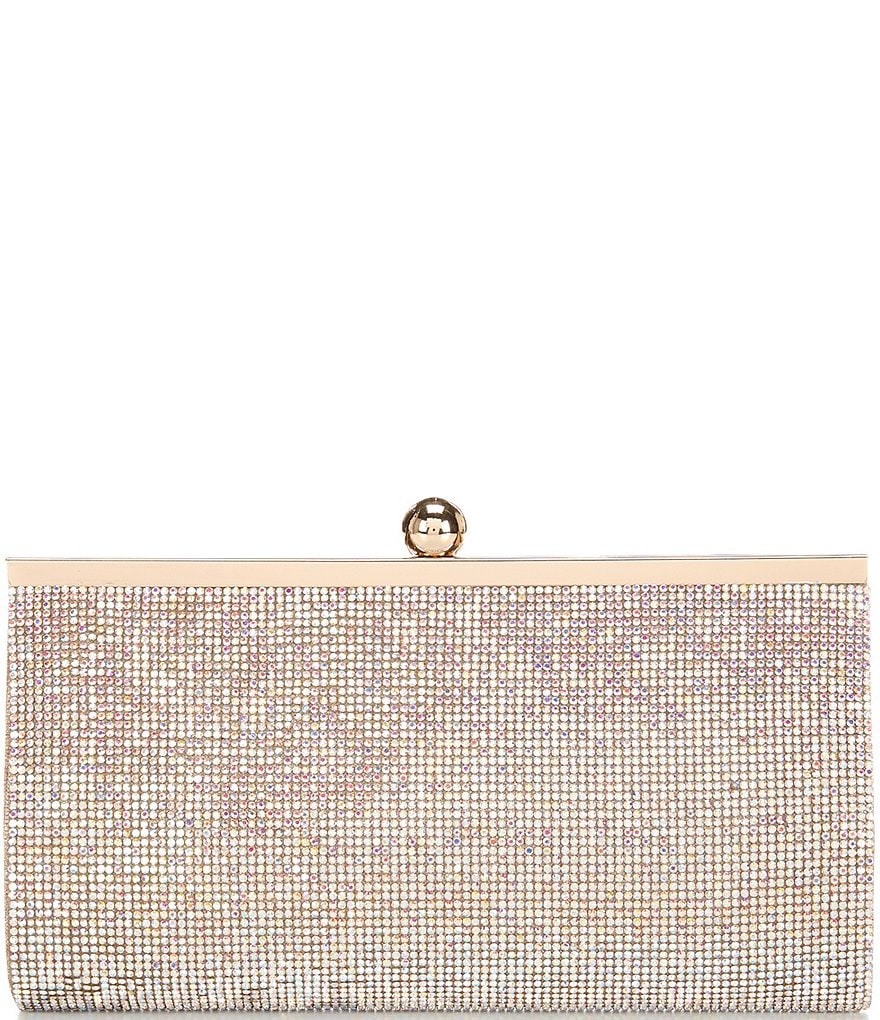 Landry Satin Woven Front Minaudiere Clutch