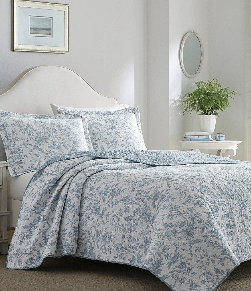 Laura Ashley Amberley Floral Toile Comforter Bonus Set