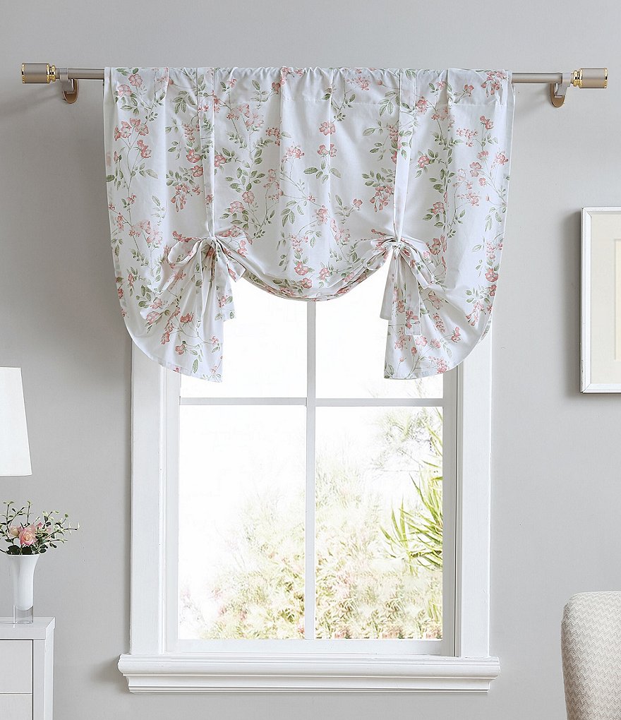 Laura Ashley Fawna Blush Floral Tie Up Designer Window Valance | Dillard's