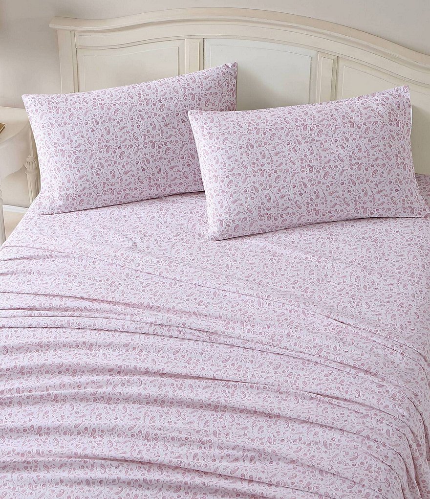 Laura Ashley Paisley Prance Flannel Sheet Set | Dillard's