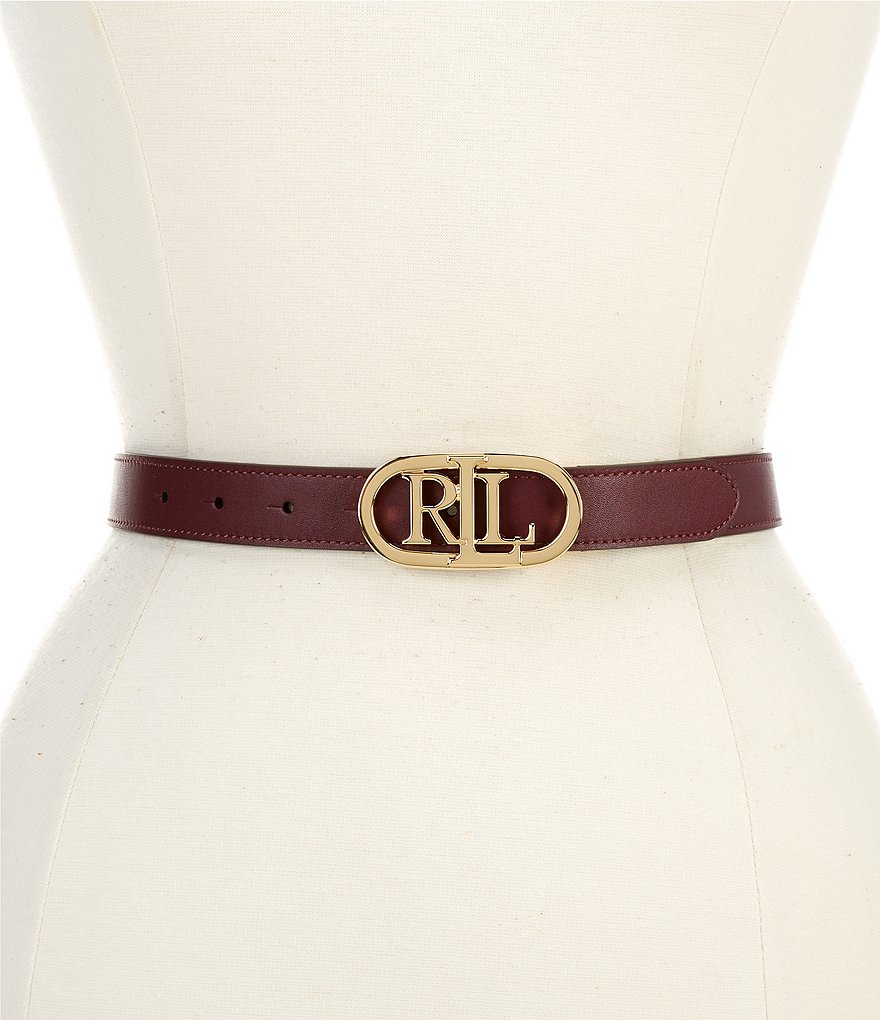 RALPH LAUREN Collection Womens Belt size small store RL Crown Logo blue and gold $695