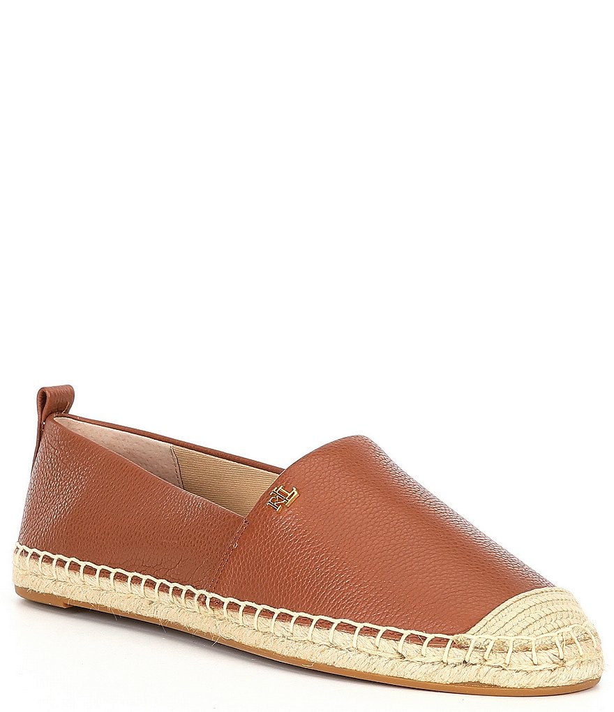 Lauren Ralph Lauren Cameryn Leather Espadrille Flats | Dillard's