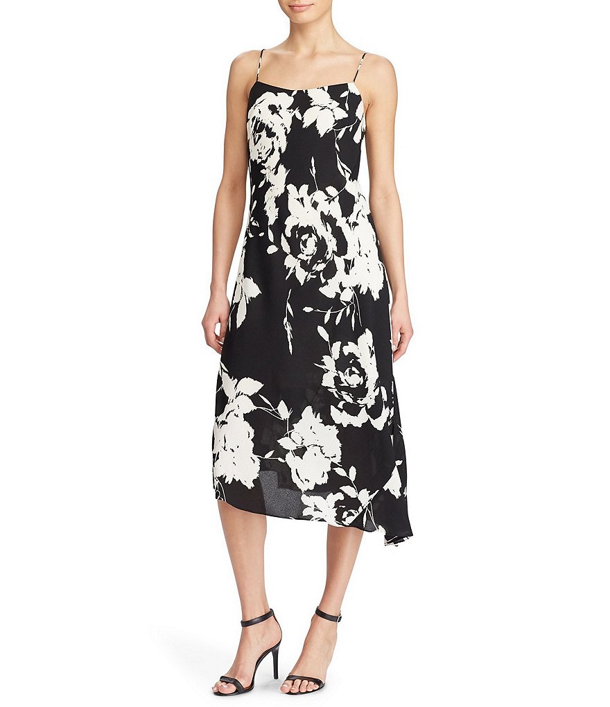 Lauren Ralph Lauren Floral-Print Crepe Slip Dress | Dillards