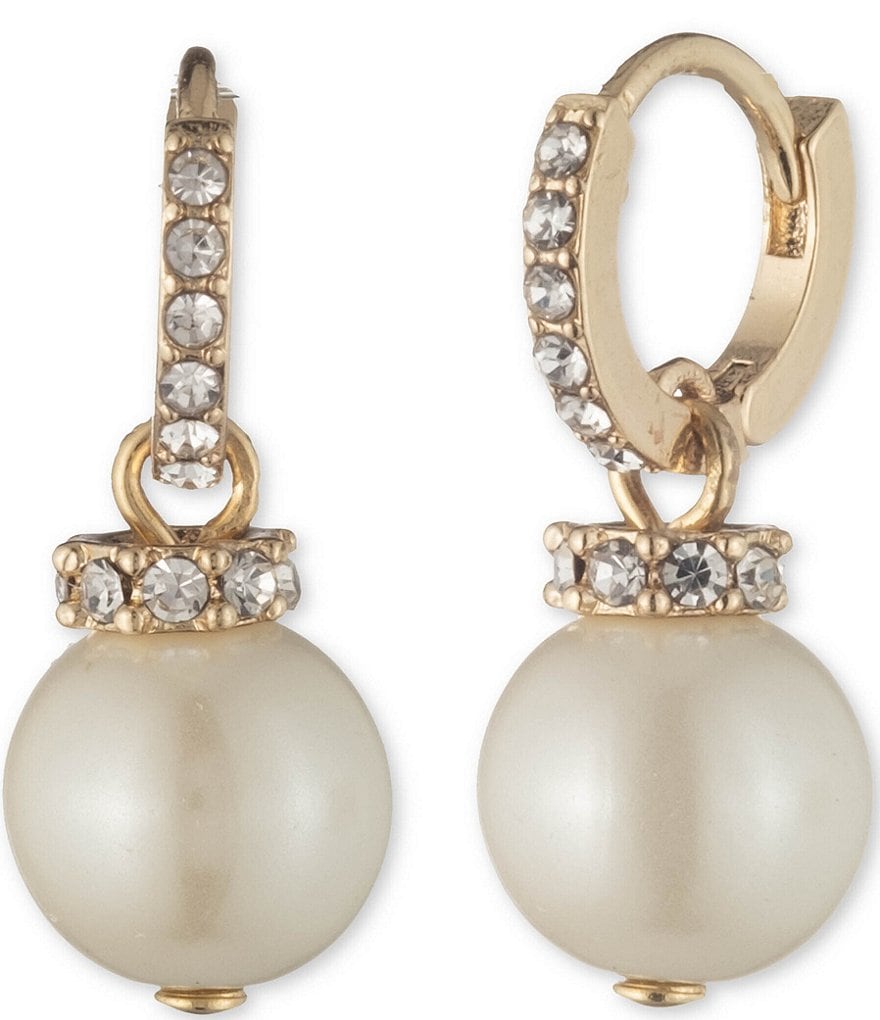 Ralph Lauren Lauren Pavé & Simulated Pearl Drop Earrings | Bloomingdale's