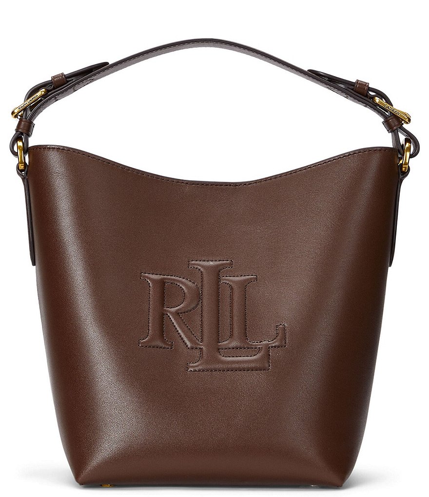 Ralph Lauren shops Embroidered Leather Bucket Bag