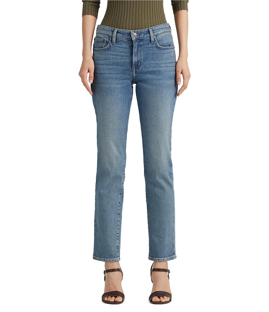 Lauren Ralph Lauren Mid Rise Ankle Straight Jeans | Dillard's