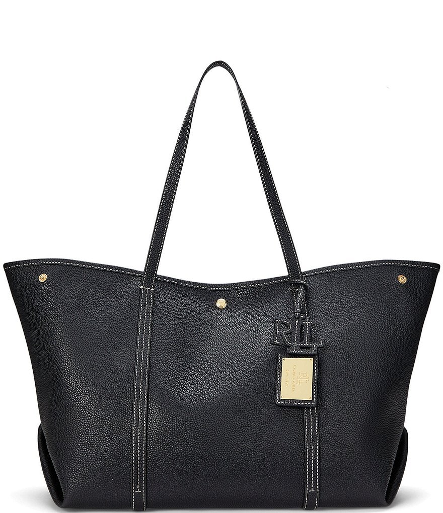 Lauren Ralph Lauren Pebbled Leather Large Emerie Tote Bag | Dillard's