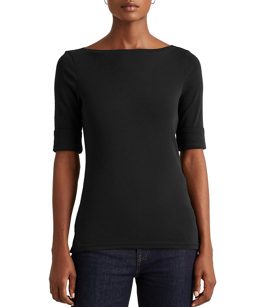 Ralph Lauren Black Label short sleeve Sz 4 Silk scoop neck black blouse store NEW $520