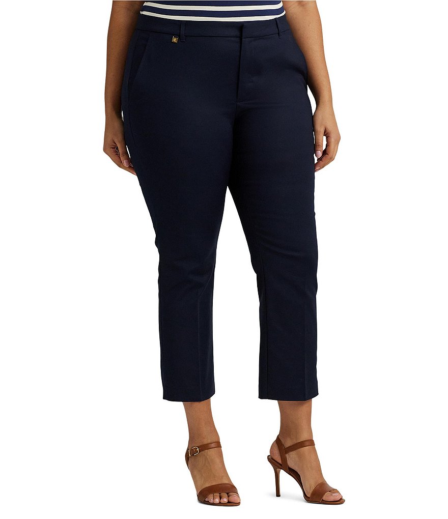 Lauren Ralph Lauren Plus Size Stretch Cotton Blend Cropped Pants ...