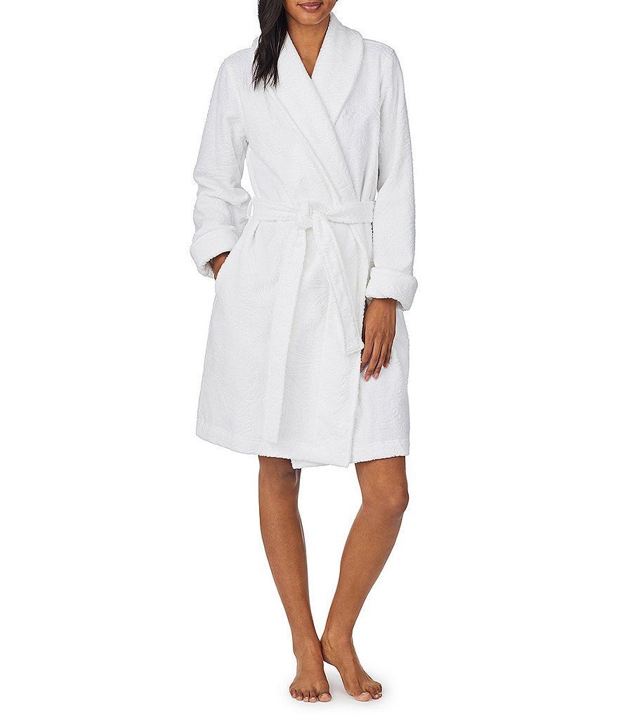 Lauren Ralph Lauren Shawl Collar Clipped Terry Knit Robe | Dillard's