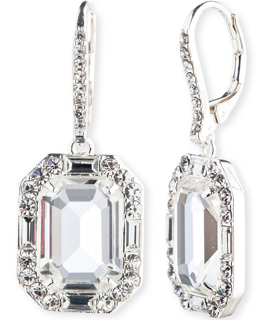 Lauren Ralph Lauren Silver Tone Crystal Stone Drop Earrings Lauren Ralph Lauren Silver Tone Crystal Stone Drop Earrings