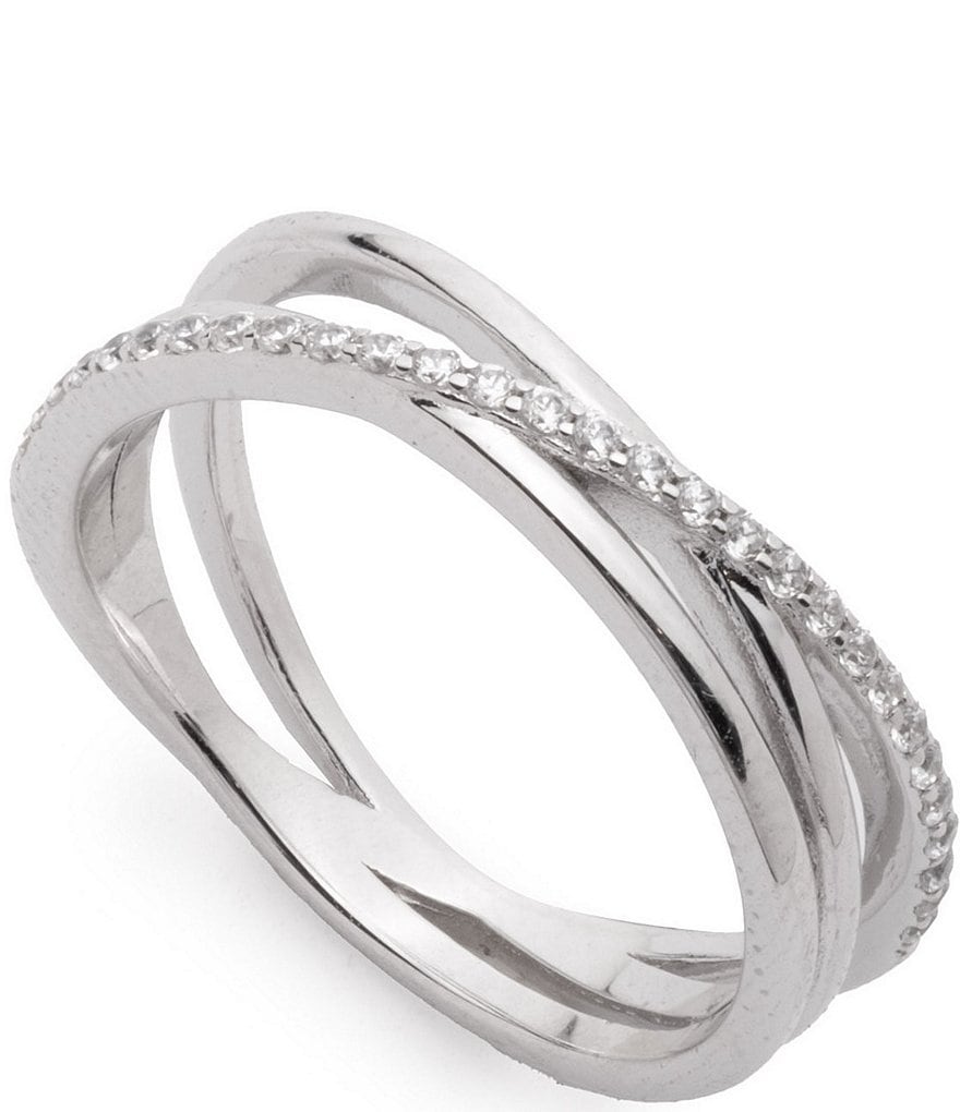Lauren Ralph Lauren Sterling Silver Pave Criss Cross