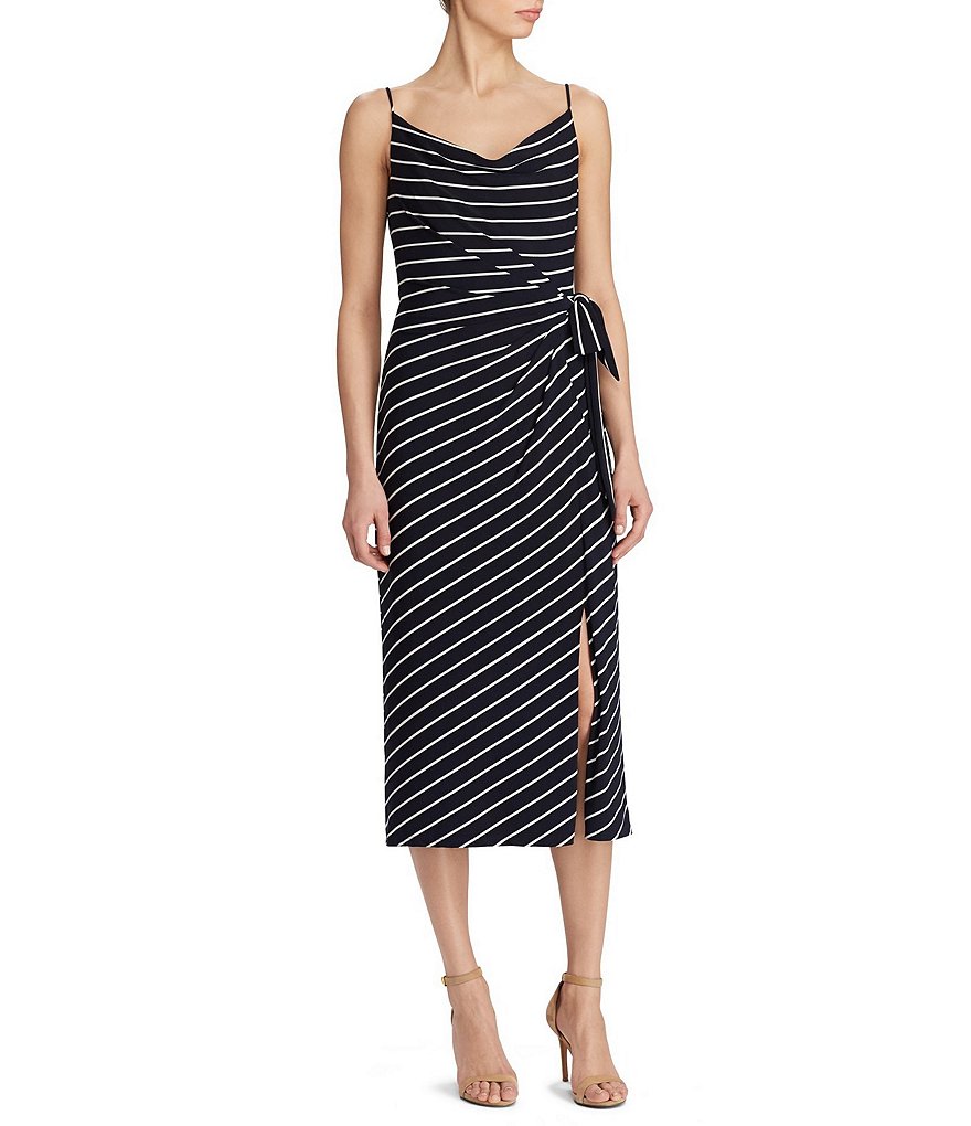 Lauren Ralph Lauren Striped Tie-Front Maxi Dress | Dillards