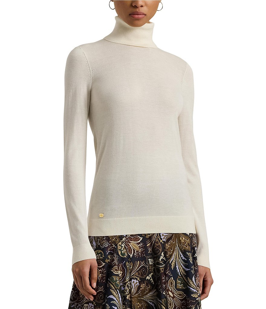 Lauren Ralph Lauren Silk Blend Turtleneck Sweater