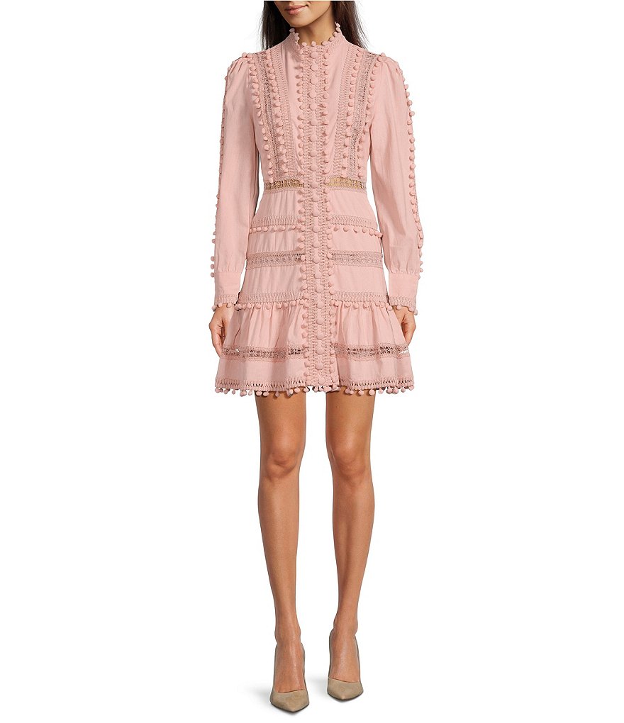 Tiered Chiffon Jacket Dress with Embellished Neck | David's