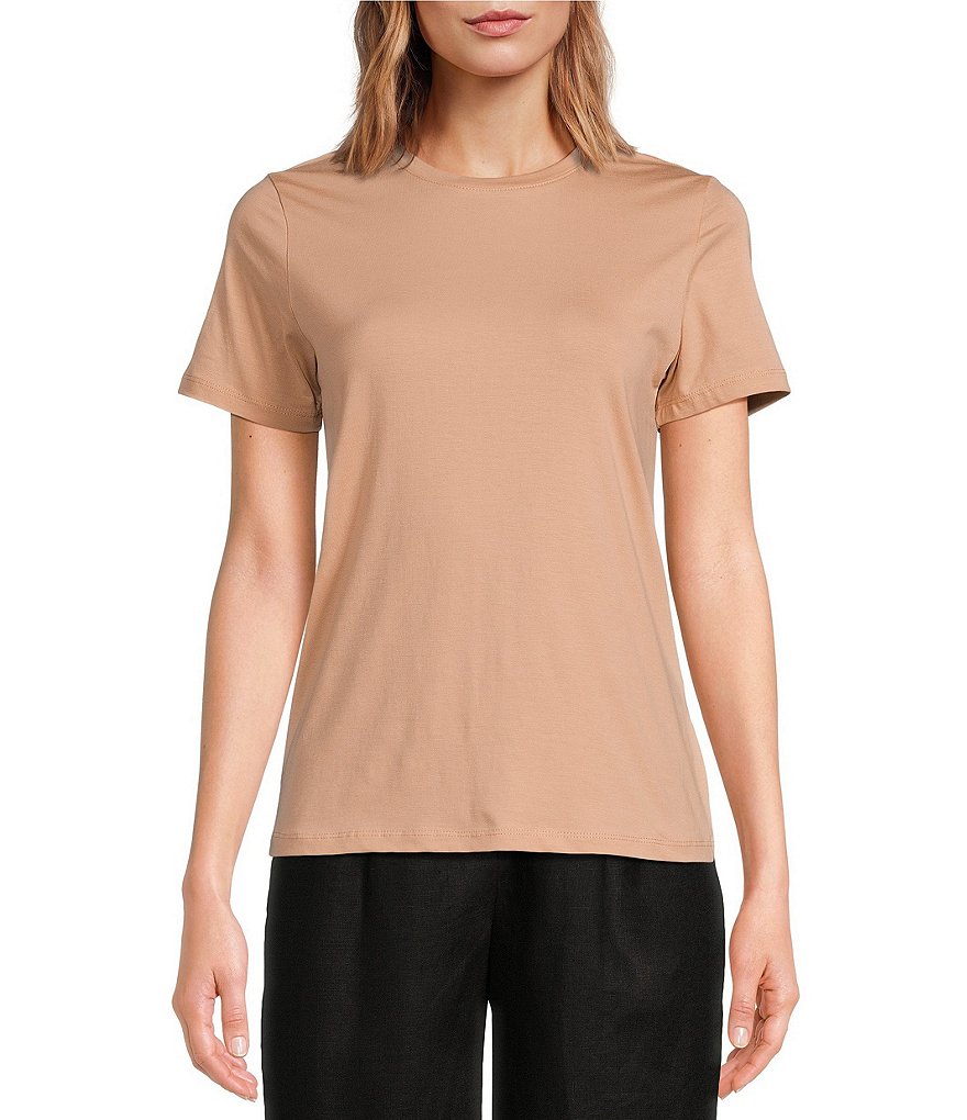 Le' AL.X Short Sleeve Crew Neck Knit Jersey Pima Cotton Tee Le' AL.X Short Sleeve Crew Neck Knit Jersey Pima Cotton Tee