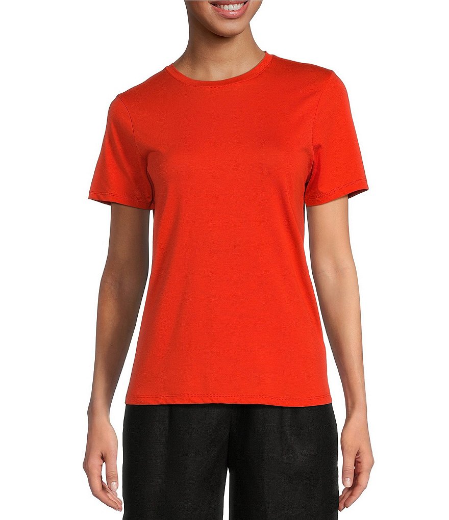 Le' AL.X Short Sleeve Crew Neck Knit Jersey Pima Cotton Tee Le' AL.X Short Sleeve Crew Neck Knit Jersey Pima Cotton Tee