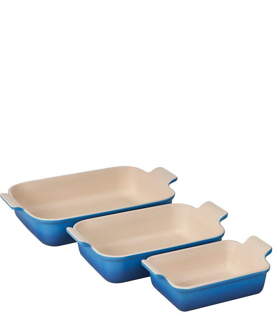 Le Creuset Heritage Cerise Rectangular Dishes, Set of 3