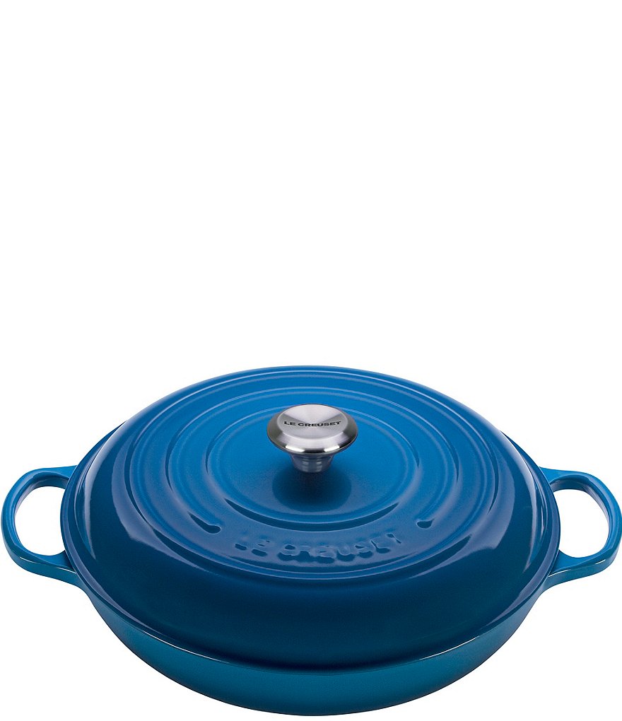Le Creuset Enameled Cast-Iron 13x8 Inch Skillet with Iron Remove Handle,  Blue