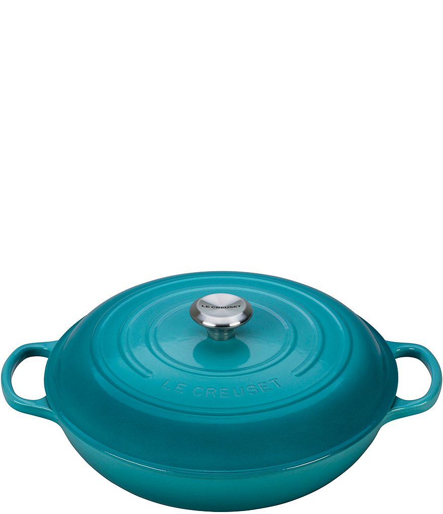 Le Creuset 5 Quart Signature Cast Iron Braiser - Caribbean - Winestuff